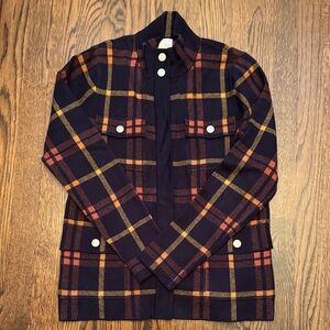 🎈🎈JOIE Plaid Sweater  Jacket - Black, Red, and Orange